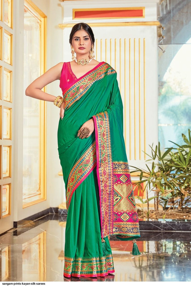 Sangam Prints Kayan Silk Zari Beautiful Wedding Wear Soft Sarees