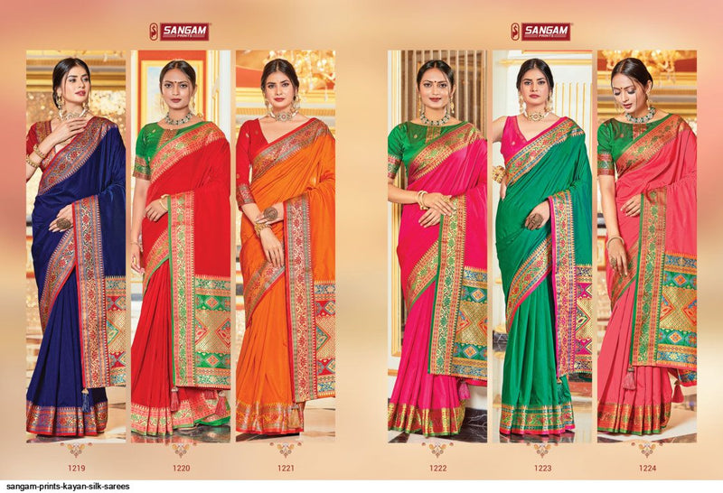 Sangam Prints Kayan Silk Zari Beautiful Wedding Wear Soft Sarees