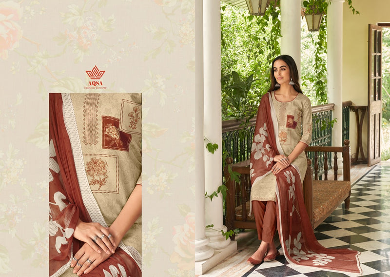 Aqsa Kaynaat Dno 9001 To 9006 Pure Cotton With Printed Stylish Designer Party wear salwar Suit