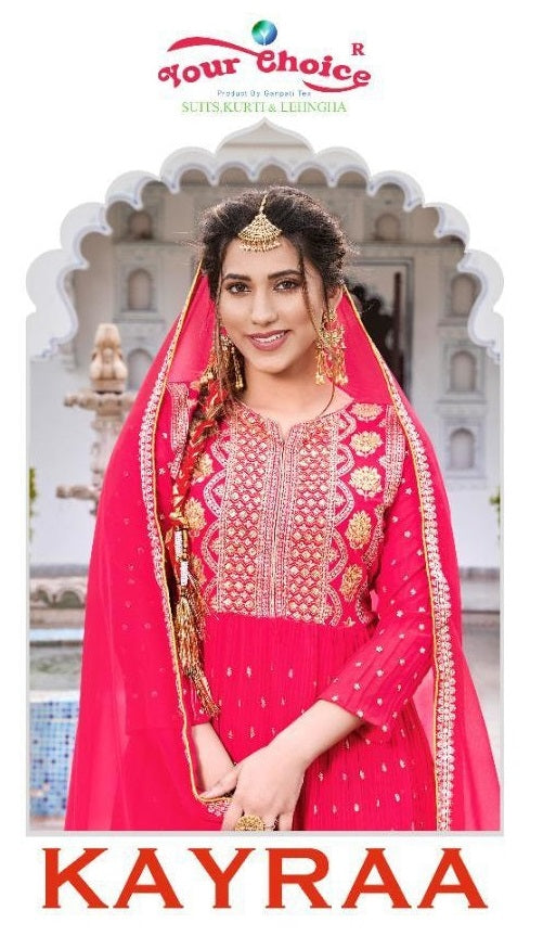 Your Choice Kayraa Georgette With Heavy Embroidery work Stylish Designer Festive Wear Sharara