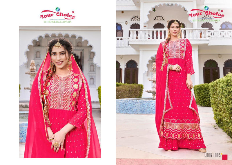 Your Choice Kayraa Georgette With Heavy Embroidery work Stylish Designer Festive Wear Sharara