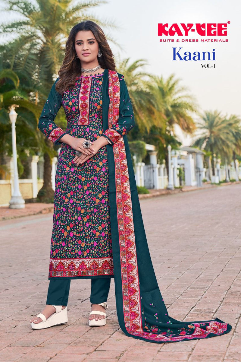 Kayvee Kaani Pashima Print Heavy Emnroidered Winter Wear Salwar Kameez