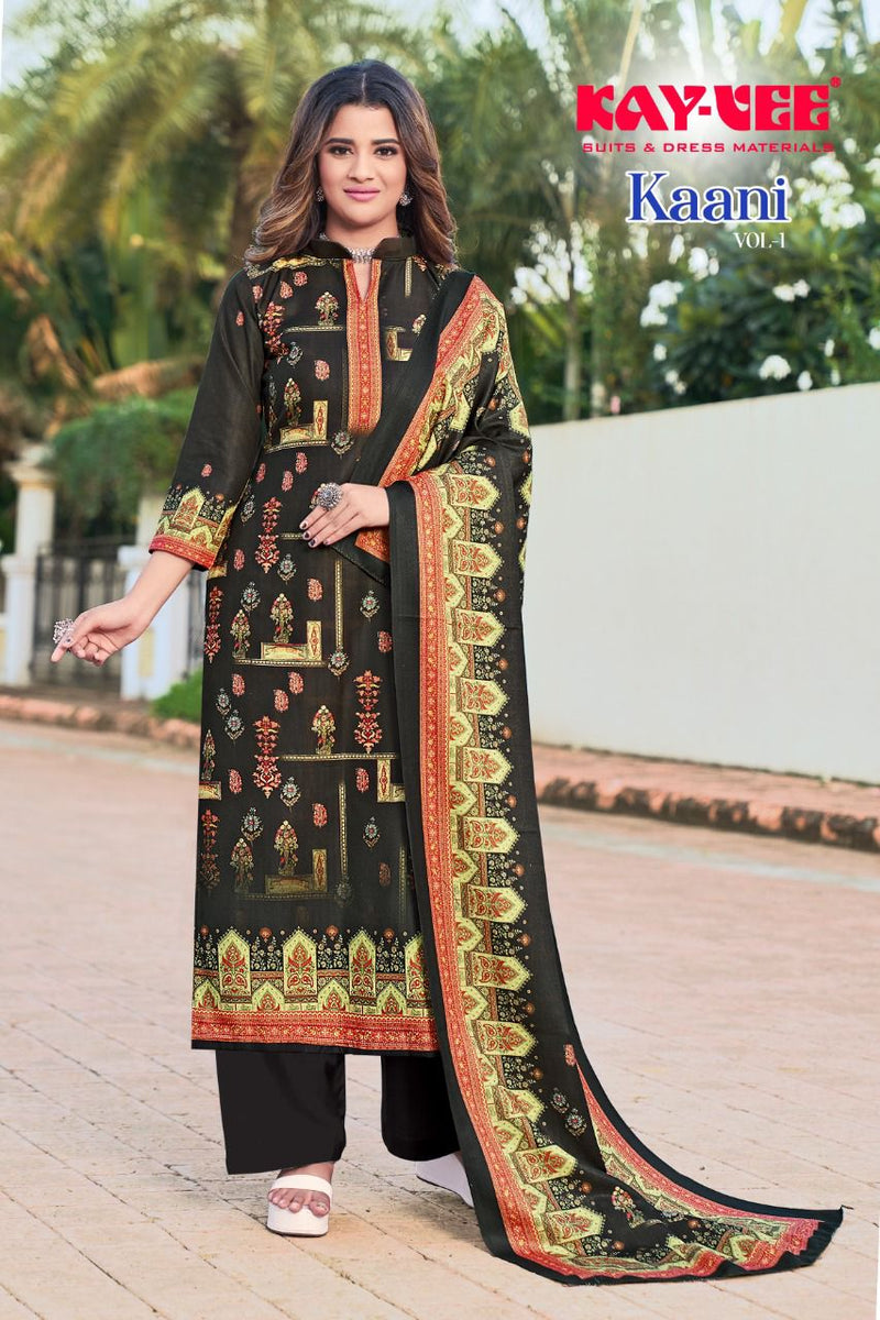 Kayvee Kaani Pashima Print Heavy Emnroidered Winter Wear Salwar Kameez