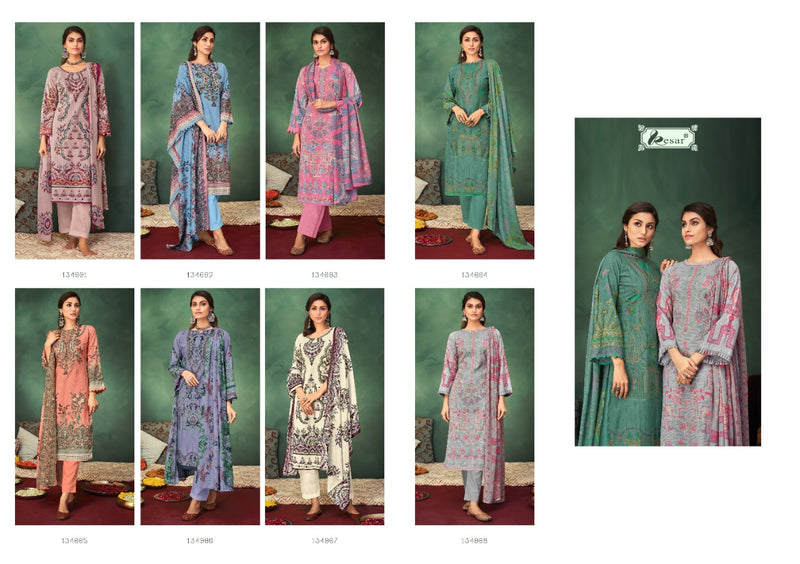 Kesar Chevron Lawn Cotton Pakistani Style Digital Printed Festive Wear Salwar Suits