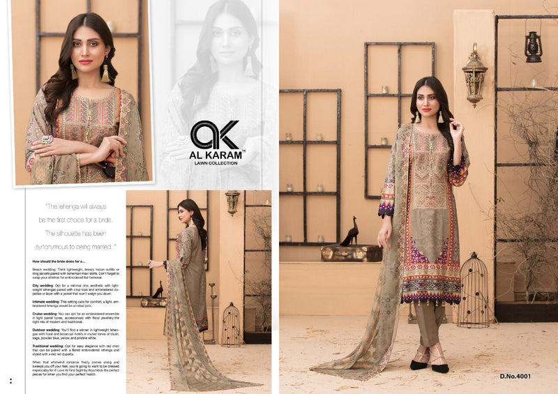 AL Karam Kesariya Magic In Print Vol 4 Cambric Cotton Printed Festive Wear Salwar Suits