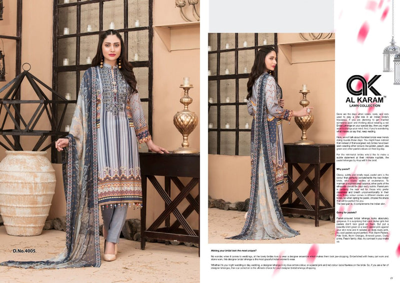 AL Karam Kesariya Magic In Print Vol 4 Cambric Cotton Printed Festive Wear Salwar Suits