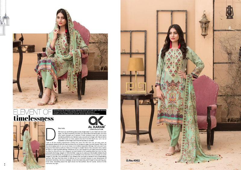 AL Karam Kesariya Magic In Print Vol 4 Cambric Cotton Printed Festive Wear Salwar Suits