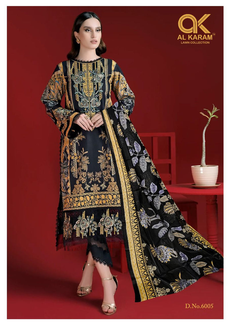 Al Karam Kesariya Magic Vol 6 Pure Cotton With Heavy Beautiful Work Stylish Designer Pakistani Salwar Kameez