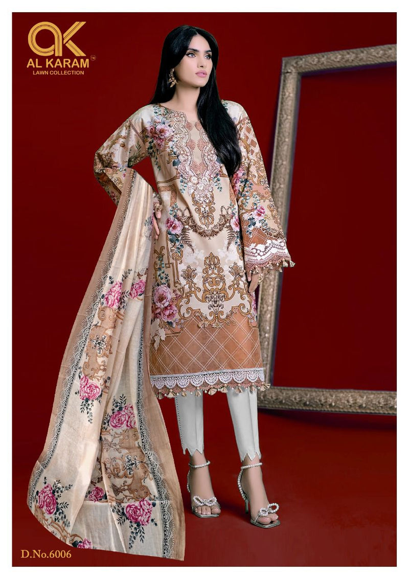 Al Karam Kesariya Magic Vol 6 Pure Cotton With Heavy Beautiful Work Stylish Designer Pakistani Salwar Kameez