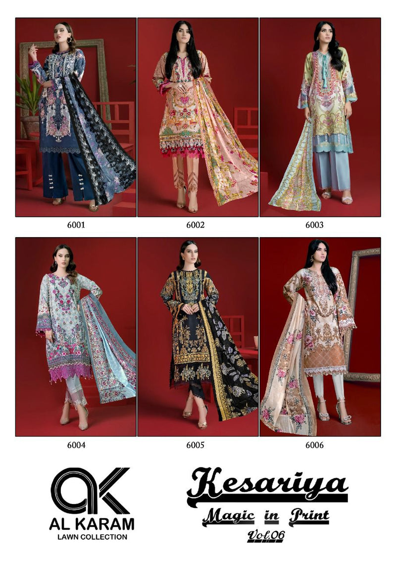 Al Karam Kesariya Magic Vol 6 Pure Cotton With Heavy Beautiful Work Stylish Designer Pakistani Salwar Kameez