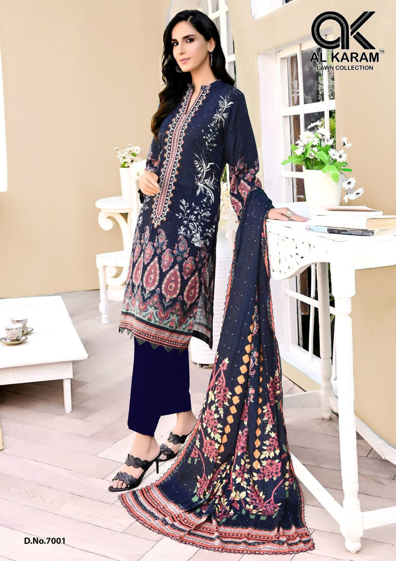 Al Karam Kesariya Magic In Print Vol 7 Pure Cambric Printed Fancy Designer Salwar Kameez