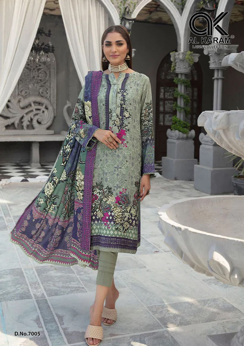 Al Karam Kesariya Magic In Print Vol 7 Pure Cambric Printed Fancy Designer Salwar Kameez