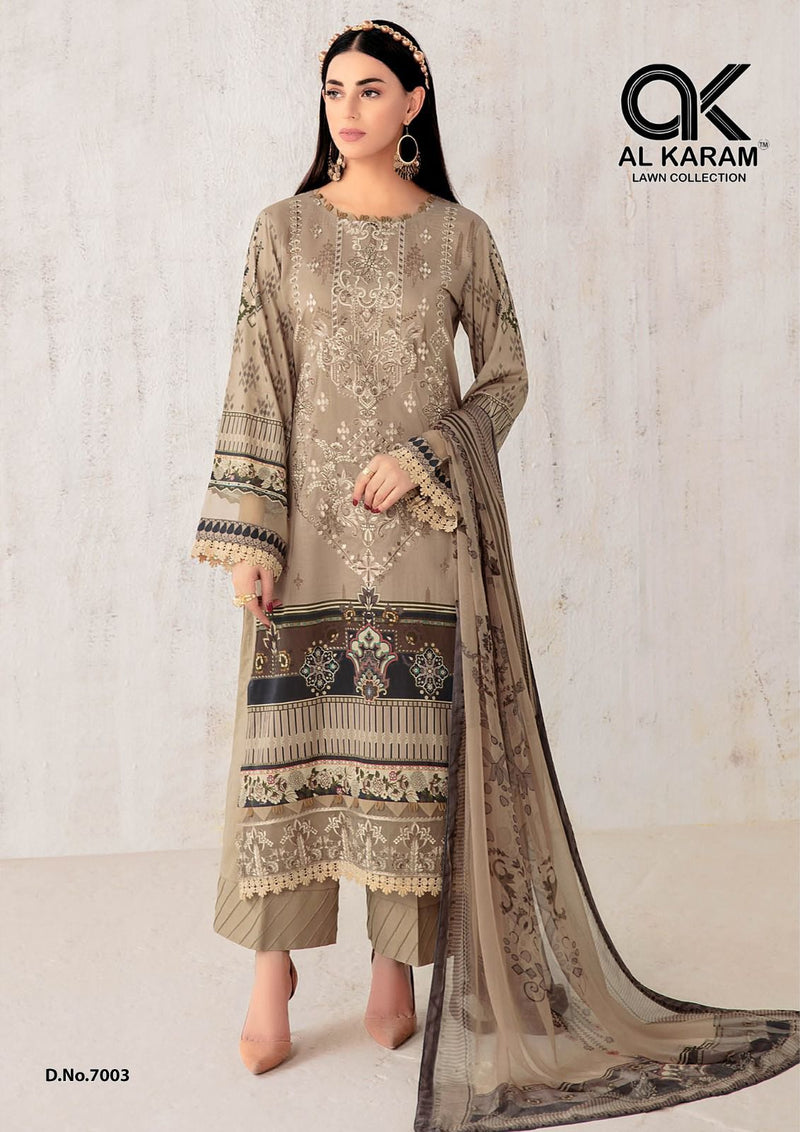 Al Karam Kesariya Magic In Print Vol 7 Pure Cambric Printed Fancy Designer Salwar Kameez