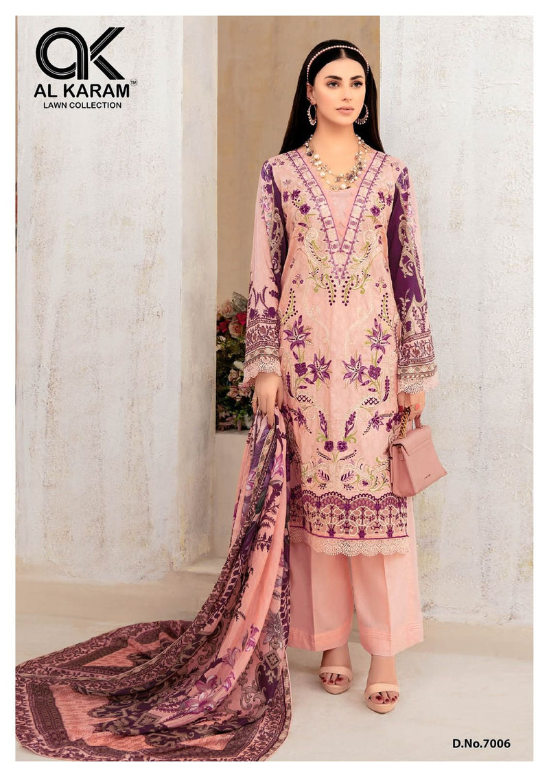 Al Karam Kesariya Magic In Print Vol 7 Pure Cambric Printed Fancy Designer Salwar Kameez