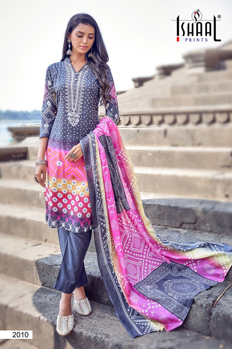 Ishaal Prints Kesariya Vol 2 Lawn Cotton Party Wear Salwar Suits With Digital Print