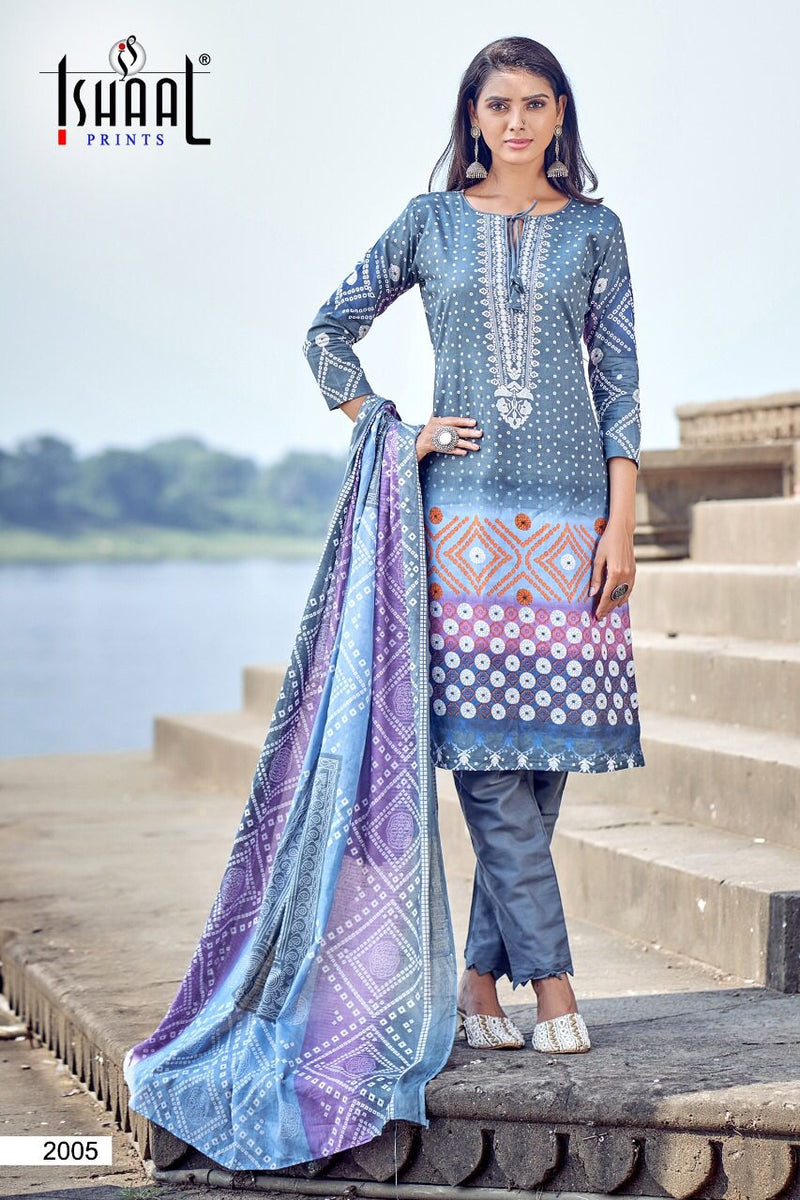 Ishaal Prints Kesariya Vol 2 Lawn Cotton Party Wear Salwar Suits With Digital Print