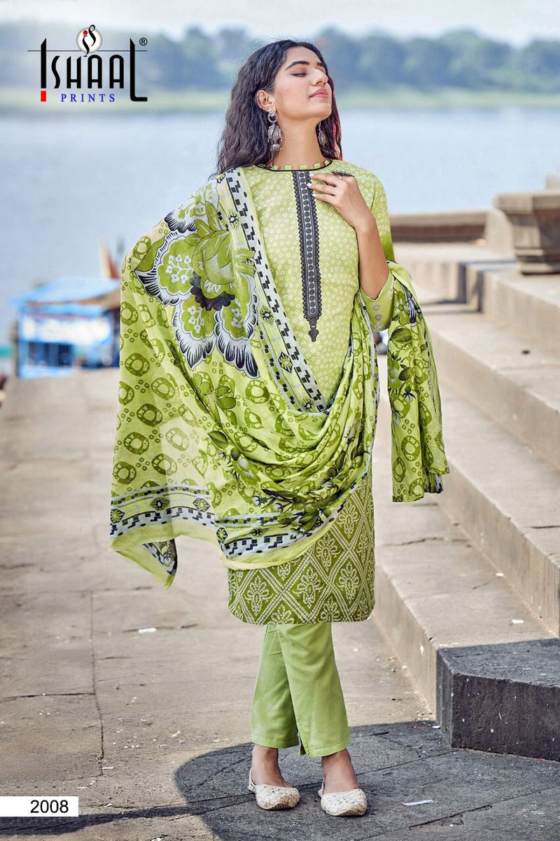 Ishaal Prints Kesariya Vol 2 Lawn Cotton Party Wear Salwar Suits With Digital Print