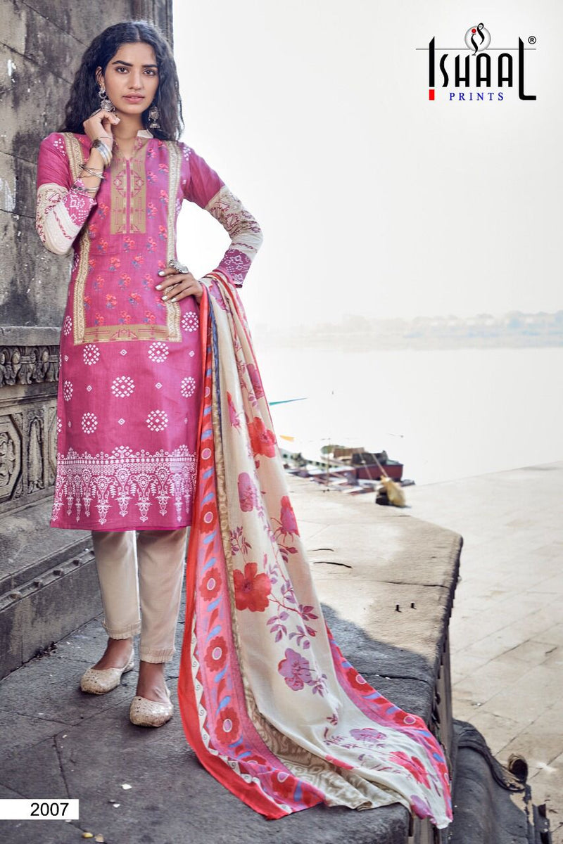 Ishaal Prints Kesariya Vol 2 Lawn Cotton Party Wear Salwar Suits With Digital Print