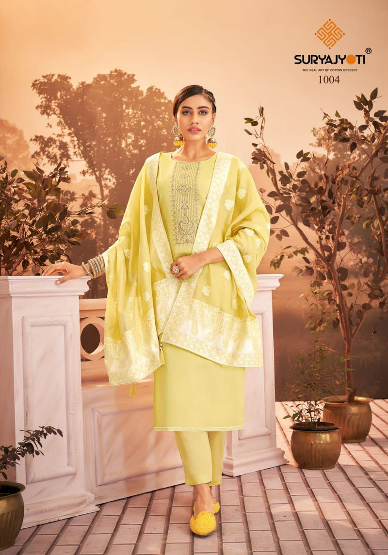 Suryajyoti Khanak Vol 1 Jam Satin Party Wear Salwar Suits With Fancy Embroidery