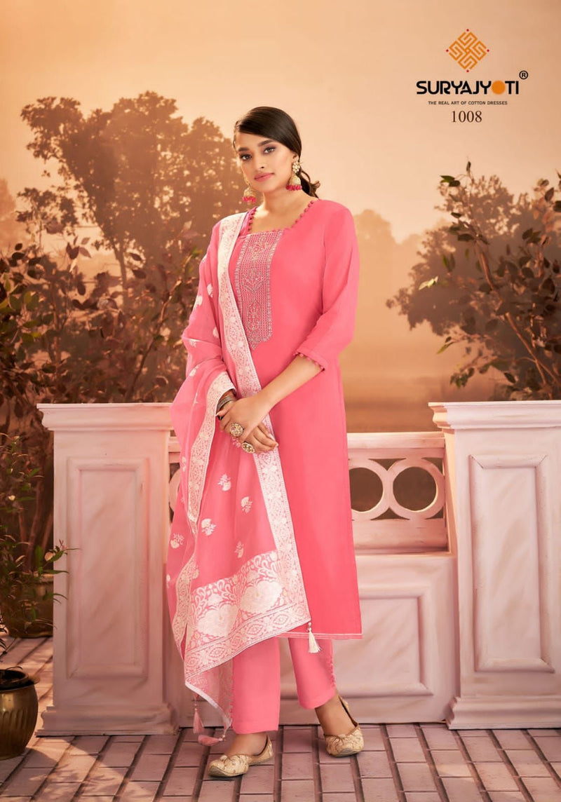 Suryajyoti Khanak Vol 1 Jam Satin Party Wear Salwar Suits With Fancy Embroidery