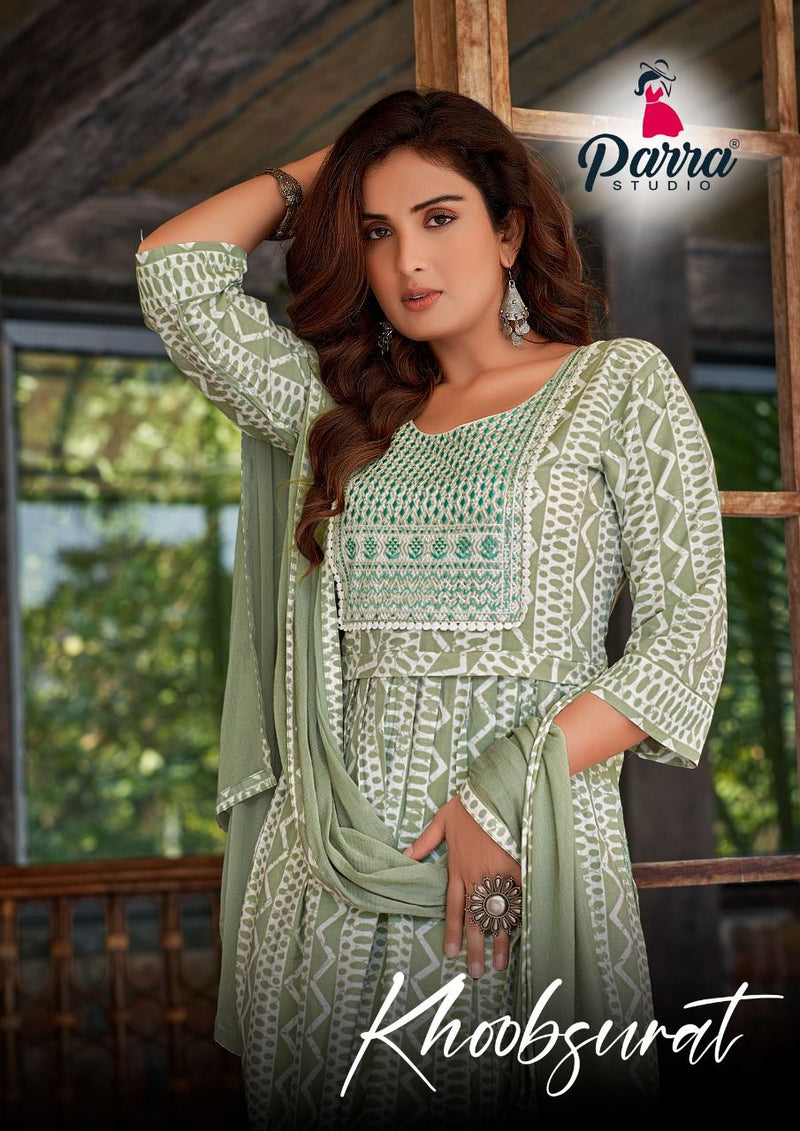 Parra Studio Khoobsurat Vol 1 Muslin With Heavy Beautiful Work Stylish Designer Festive Wear Fancy Kurti