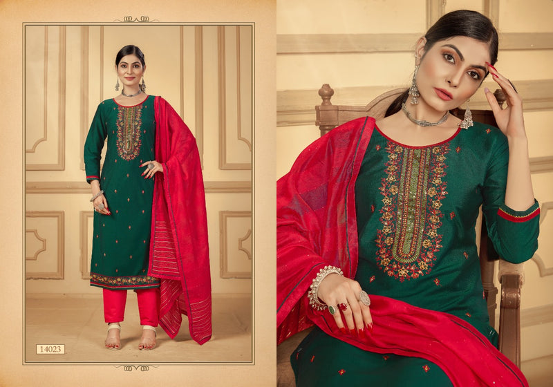 Panch Ratna Khushali Silk Parampara Silk With Embroidery Work Stylish Designer Salwar Kameez