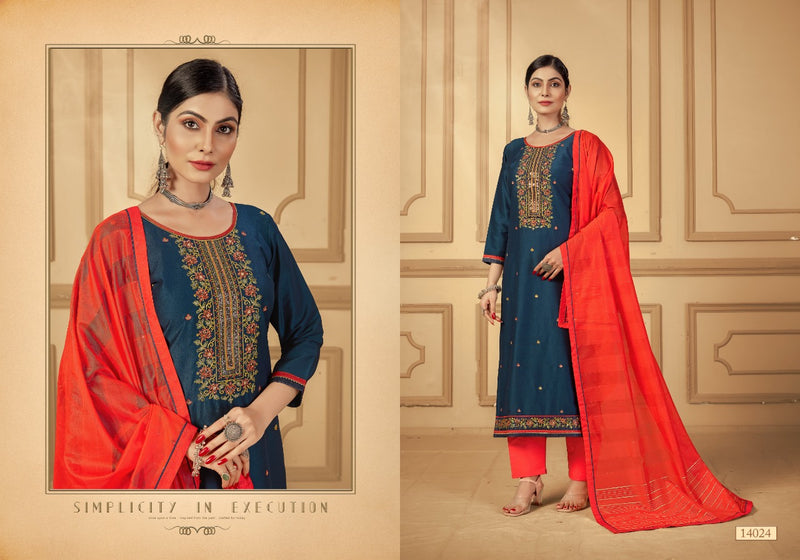 Panch Ratna Khushali Silk Parampara Silk With Embroidery Work Stylish Designer Salwar Kameez