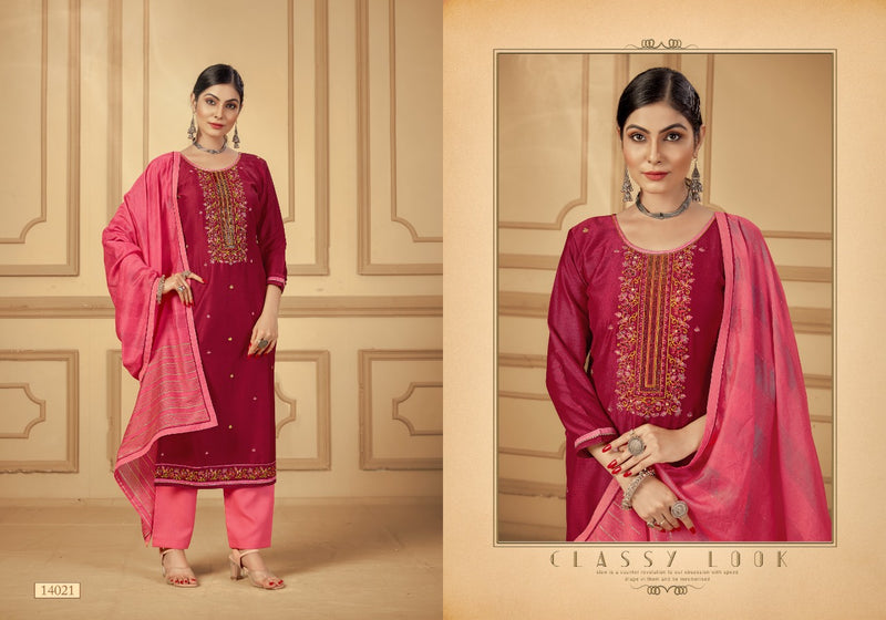Panch Ratna Khushali Silk Parampara Silk With Embroidery Work Stylish Designer Salwar Kameez