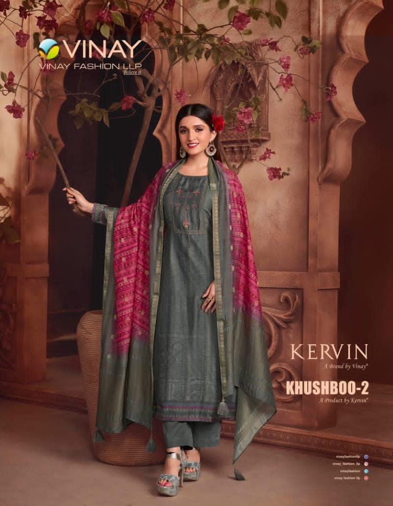 Vinay Fashion Khushboo Vol2 Muslin With Fancy Printed Work Stylish Designer Casual Look Salwar Kameez