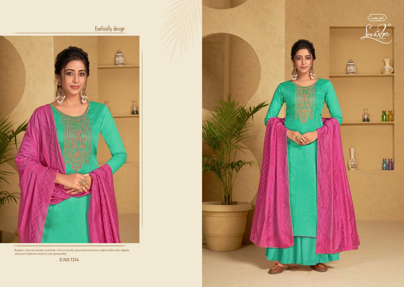 Levisha Khwaab Jam Silk Designer Party Wear Suits With Coding Embroidery