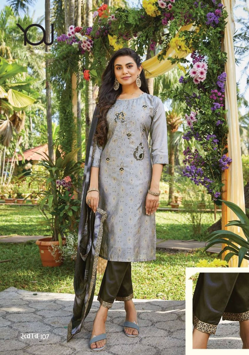 Wanna Khwab Chanderi Silk Designer Party Wear Kurtis With Bottom & Dupatta