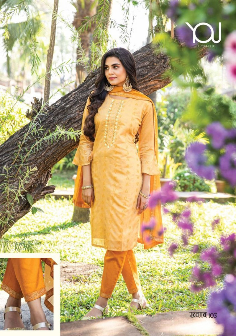 Wanna Khwab Chanderi Silk Designer Party Wear Kurtis With Bottom & Dupatta