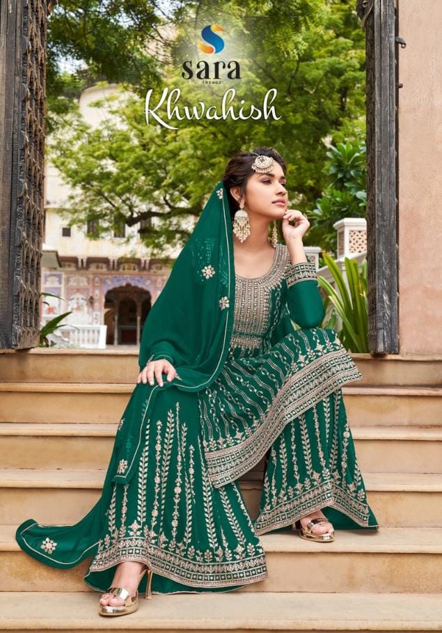 Sara Trendz Khwahish Georgette With Heavy Embroidery Work Stylish Designer Wedding Wear Salwar Kameez