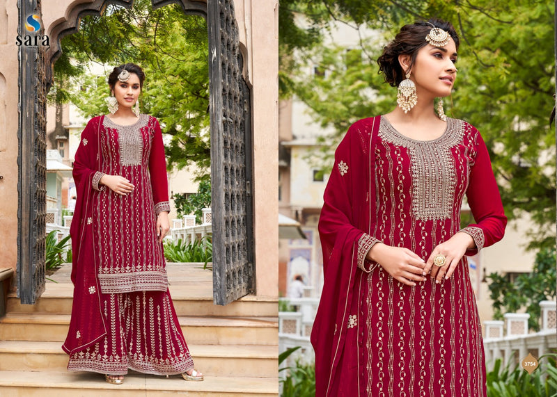 Sara Trendz Khwahish Georgette With Heavy Embroidery Work Stylish Designer Wedding Wear Salwar Kameez