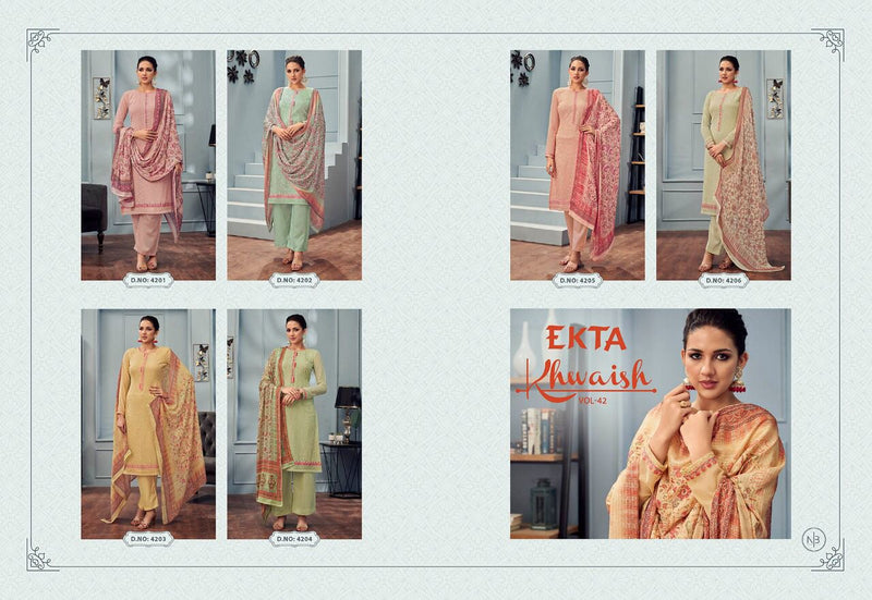 Ekta Fashion Khwaish Vol 42 Georgette Embroidered Party Wear Salwar Suits