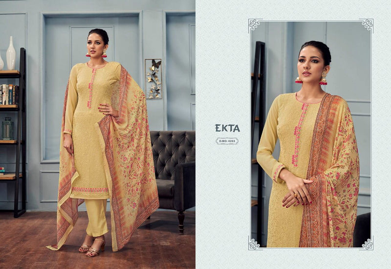 Ekta Fashion Khwaish Vol 42 Georgette Embroidered Party Wear Salwar Suits