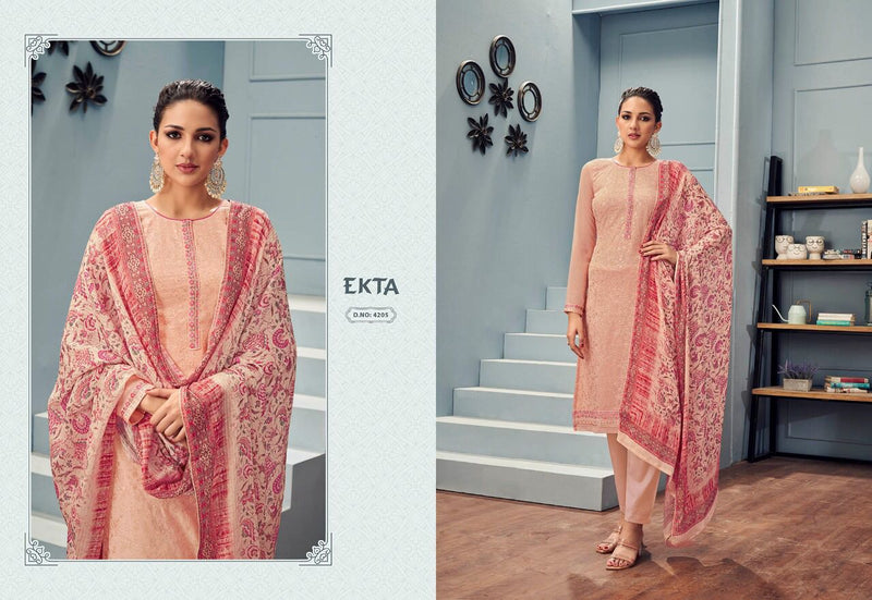 Ekta Fashion Khwaish Vol 42 Georgette Embroidered Party Wear Salwar Suits