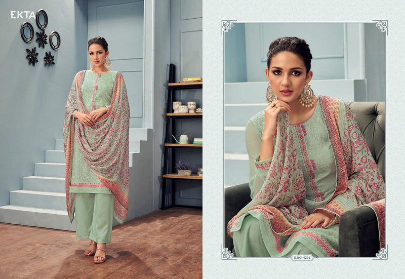 Ekta Fashion Khwaish Vol 42 Georgette Embroidered Party Wear Salwar Suits
