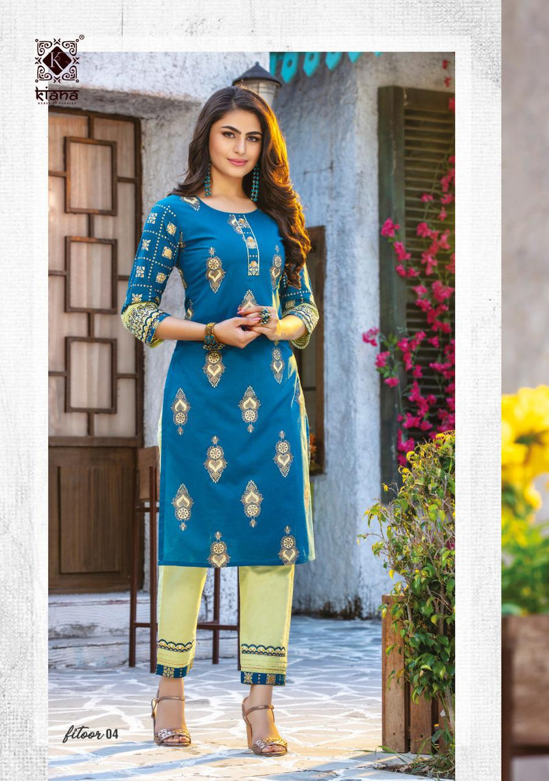 Kiana Launched Fitoor Rayon Cotton  Print  Fancy Party Wear Kurtis
