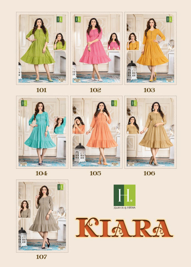 Hirwa Kiara Rayon With Printed Work Stylish Designer Attractive Look Fancy Kurti