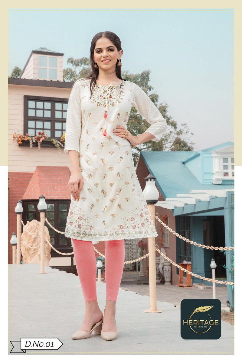 Heritage Collection Kimaya Vol 2 Rayon Fancy Party Wear Kurtis With Bottom