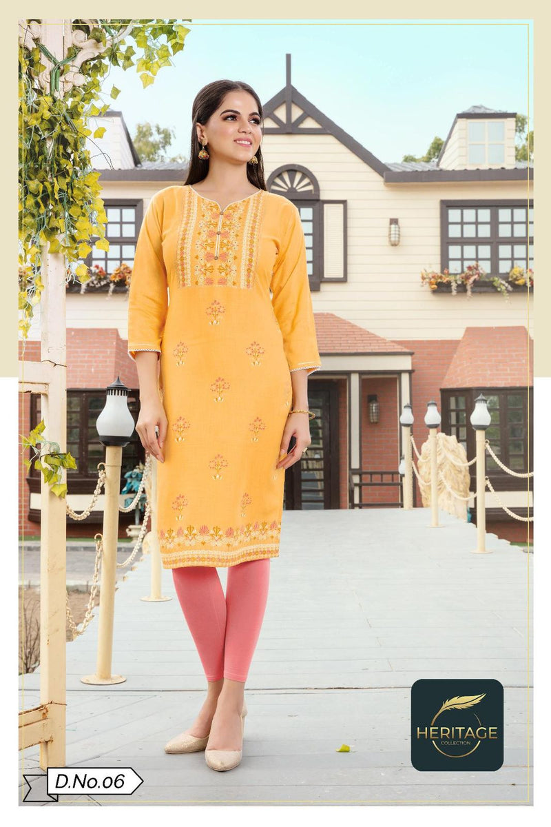 Heritage Collection Kimaya Vol 2 Rayon Fancy Party Wear Kurtis With Bottom