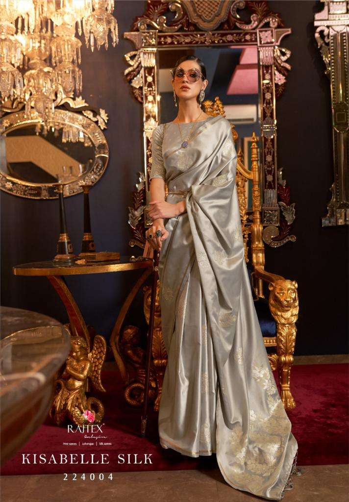 Rajtex Kisabelle Silk Pure Satin Weaving Designer  Stylish Party Wear Sarees
