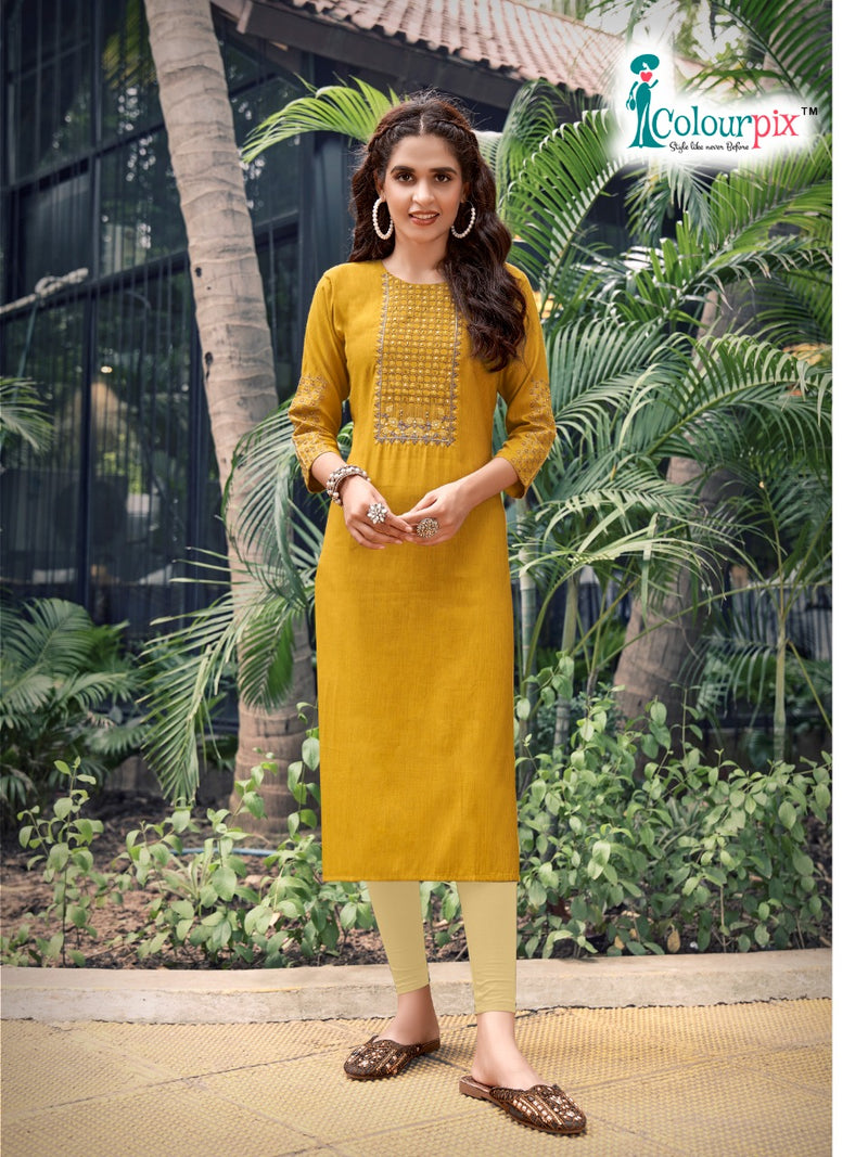 Colourpix Kit Kat Vol 1 Rayon With Embroidery Work Stylish Designer Casual Wear Fancy Kurti