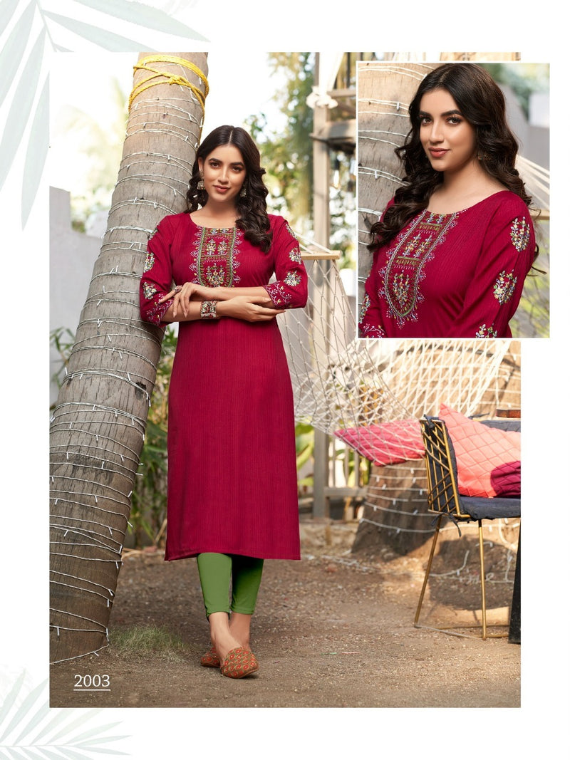 Colourpix Kit Kat Vol 2 Rayon With Beautiful Work Stylish Designer Casual Look Fancy Kurti