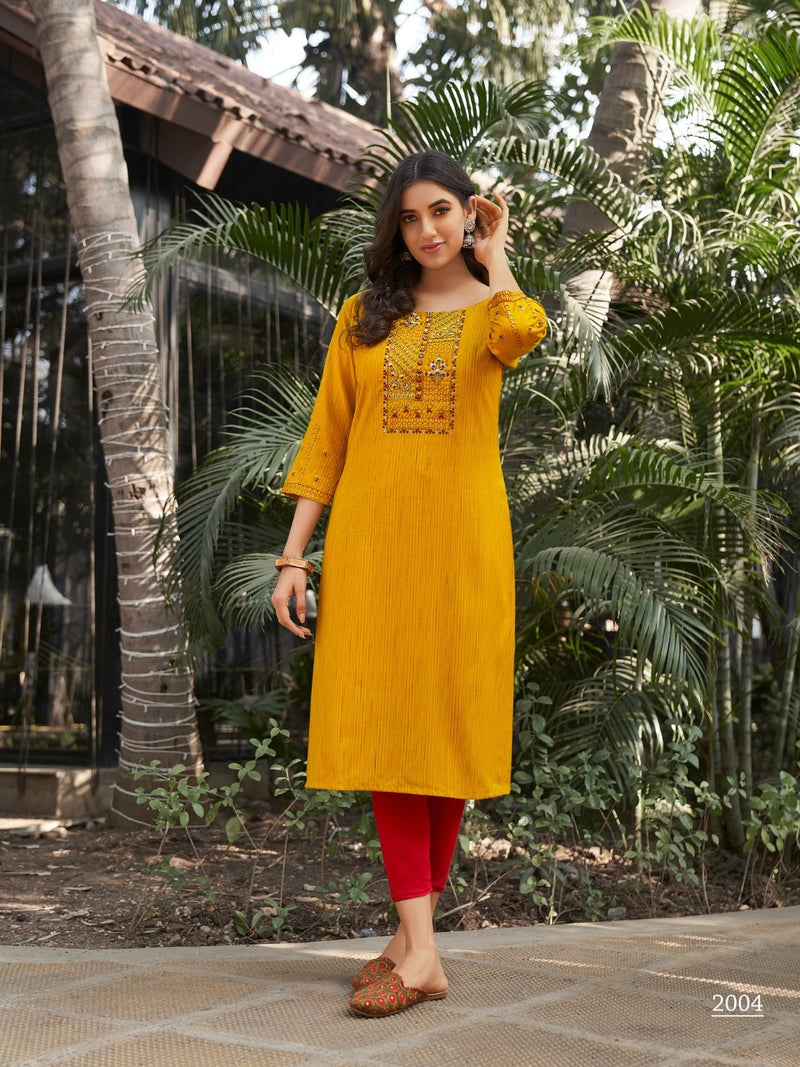 Colourpix Kit Kat Vol 2 Rayon With Beautiful Work Stylish Designer Casual Look Fancy Kurti
