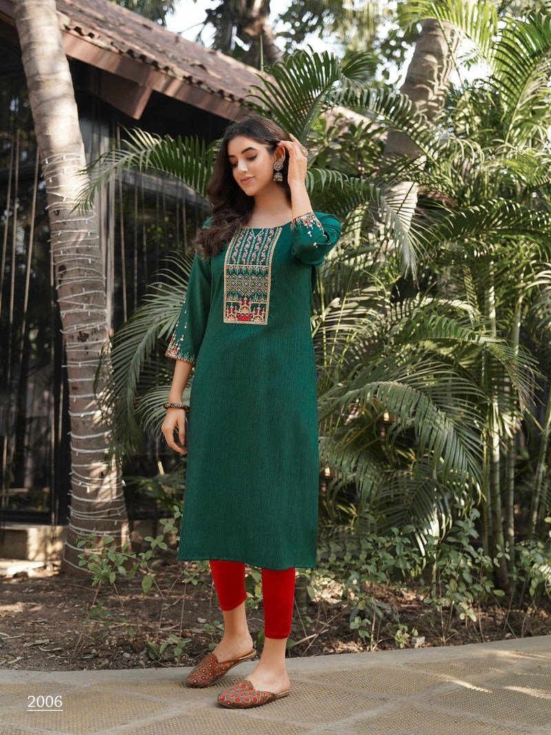 Colourpix Kit Kat Vol 2 Rayon With Beautiful Work Stylish Designer Casual Look Fancy Kurti