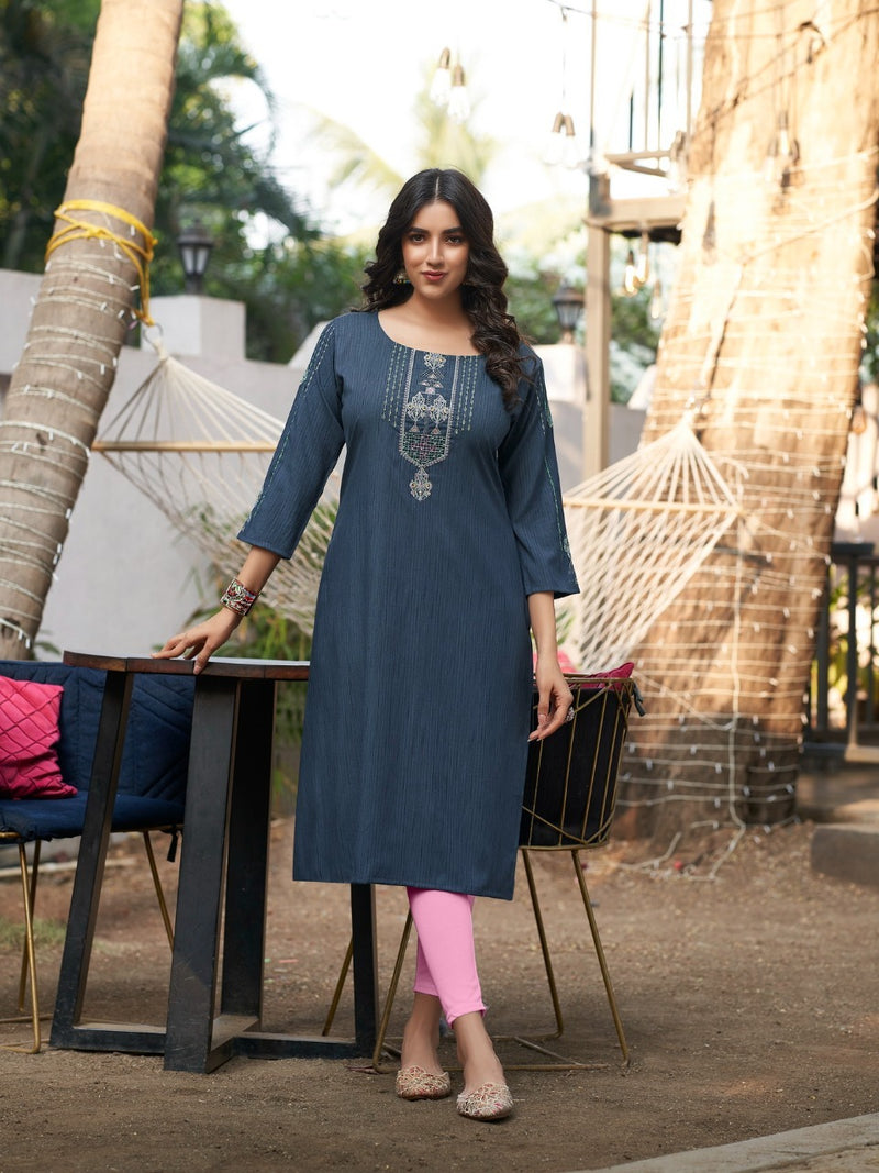 Colourpix Kit Kat Vol 2 Rayon With Beautiful Work Stylish Designer Casual Look Fancy Kurti
