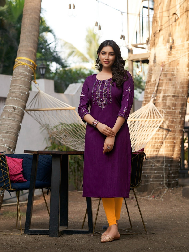 Colourpix Kit Kat Vol 2 Rayon With Beautiful Work Stylish Designer Casual Look Fancy Kurti