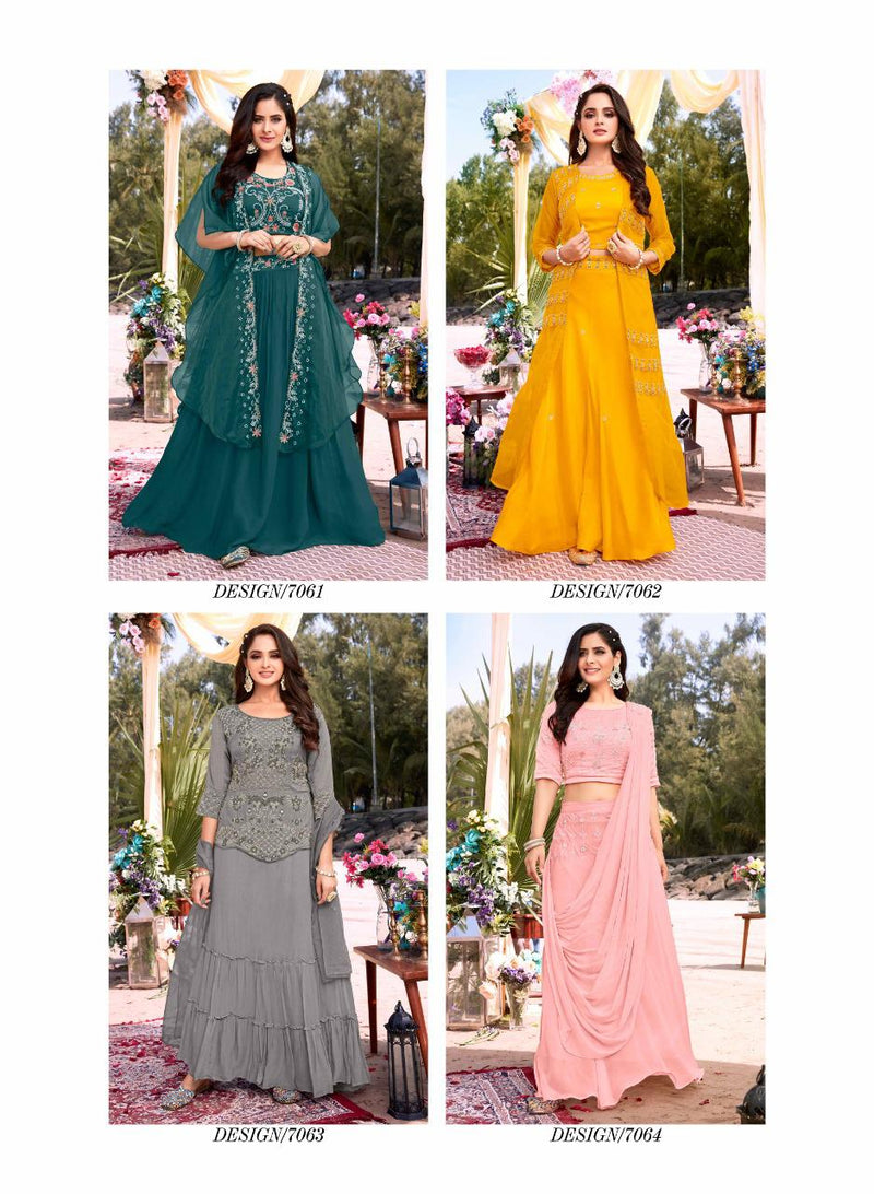 Anju Fabs Kit Kat Vol 3 Georgette With Heavy Beautiful Embroidery Work Stylish Designer Fancy Long Kurti